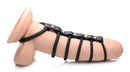 Strict 6 Ring Silicone Chastity Device Black with flexible silicone design for enhanced control and intimacy.
