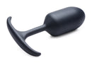 Heavy Hitters Premium Silicone Weighted Anal Plug Large featuring a sleek design and flexible base for comfort.