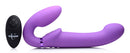 Strap U 10X G-Pulse Vibrating Strapless Strap-On Purple with remote control for shared pleasure.