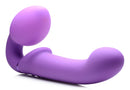 Strap U 10X G-Pulse Vibrating Strapless Strap-On Purple, a dual-ended toy for shared pleasure and stimulation.