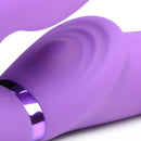 Strap U 10X G-Pulse Vibrating Strapless Strap-On Purple close-up showing the textured surface and ergonomic design.