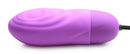 Bang 7X Pulsing Silicone Bullet Vibrator Purple displayed in a close-up view showcasing its soft silicone texture.