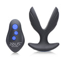 64X Electro-Spread Vibrating and Estim Silicone Butt Plug with remote for electro-stimulation and vibration control.