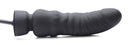 Master Series Dick-Spand Inflatable Silicone Dildo Black showcasing its sleek design and texture.