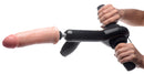 Lovebotz Pro-Bang Sex Machine with Remote Control showing thrusting function and handheld operation.