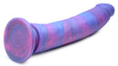 Strap U Magic Stick Glitter Silicone Dildo 9.5 Inch in pink and purple swirl design with glitter.