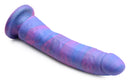 Strap U Magic Stick Glitter Silicone Dildo 9.5 Inch with pink and purple swirling glitter design.