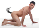 Remote Control Wagging and Vibrating Puppy Tail Anal Plug showcased on a man in a playful pose.