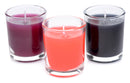 Flame Drippers Candle Set Designed for Wax Play in purple, red, and black candle holders.