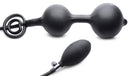 Devils Rattle Inflatable Anal Plug with Cock and Ball Ring featuring dual inflatable bulbs.
