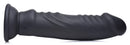 E-Stim Pro 5x Vibrating Dildo with Remote Control in sleek black silicone for electrostimulation and vibration.