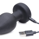 E-Stim Pro Silicone Vibrating Anal Plug with Remote Control charging via USB for convenient e-stim pleasure.