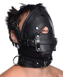 Strict Leather Head Harness with Removable Gag featuring adjustable leather design and sturdy metal hardware.