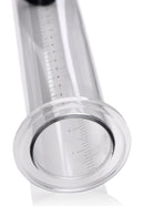 Size Matters Penis Pump Kit with 2 Inch Cylinder showing measurement markings on the clear 9 inch cylinder.