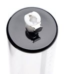 Size Matters Penis Pump Kit with 2 Inch Cylinder top view showing measurement markings and secure cap.