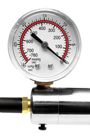 Pressure gauge for Size Matters Penis Pump Kit with 2.25 Inch Cylinder to monitor suction levels.