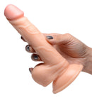 SexFlesh 7.5 Inch Realistic Flesh Dildo with Balls held in hand, showcasing realistic texture and detail.