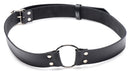 Strict Leather Dildo Strap for Chairs Black featuring durable leather and a sturdy metal ring for secure attachment.