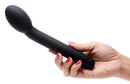 A hand holding the 10X Silicone G-Spot Vibrator Black, designed for focused G-spot stimulation with comfort.