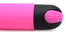 Close-up of 10X Silicone G-Spot Vibrator Pink showing its ergonomic design and power button