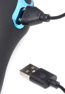 Power Taint 7X Silicone Cock and Ball Ring with Remote charging connection with USB cable.