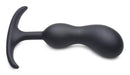 Heavy Hitters Silicone Weighted Prostate Plug Medium Black, designed for focused prostate stimulation and satisfying sensations.