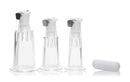 Size Matters Clitoris Pumping System with Pressure Gauge includes three clear suction cylinders.