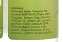 Ingredients list for Nuru Inflatable Massage Sheet Deluxe Kit including glycerine, trehalose and more.