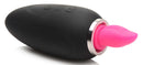 Lickgasm Mini 10X Silicone Licking and Sucking Stimulator in black and pink design with buttons.