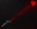 Booty Sparks 28X Laser Heart Silicone Anal Plug Large with red laser heart projection on a dark background.
