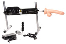 LoveBotz Deluxe Pro-Bang Sex Machine with Remote Control showing features and accessories for intense pleasure.