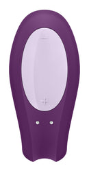 Satisfyer Double Joy Partner Vibrator top view with sleek design and control buttons for enhanced pleasure.