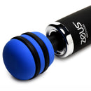 Zeus Electrosex Blue-Arc E-Stim Vibrating Wand Massager close-up view showcasing its unique design and features.