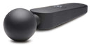 Master Series 72X Silicone Heating Wand Massager Black, a sleek black massager with round plush head for soothing vibrations.