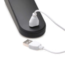 Master Series 72X Silicone Heating Wand Massager Black USB charging connection for easy power.