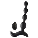 Zeus Shock-Beads 80X Vibrating E-stim Silicone Anal Beads with remote control, showcasing silicone texture and design.