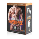 CB6000S Black Chastity Cock Cage Kit packaging showcasing male chastity experience in a bold design.