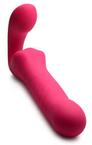 Strap U 30X Thrusting Vibrating Strapless Strap-On Pink, showcasing its sleek design and vibrant color for enhanced intimacy.