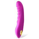 Inmi Locomotion Thrusting Silicone Vibrator in vibrant pink with ribbed texture for enhanced stimulation.
