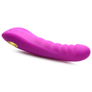 Inmi Locomotion Thrusting Silicone Vibrator, pink silicone with ribbed shaft for enhanced internal stimulation.