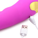 Inmi Locomotion Thrusting Silicone Vibrator with USB charging cable and plush silicone surface.