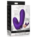 Inmi Finger-Pulse Silicone Pulsing Finger Vibrator Purple packaging with descriptions and features.