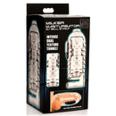 LoveBotz Milker Masturbator with Ball Strap Clear packaging showcasing intense dual texture tunnel.