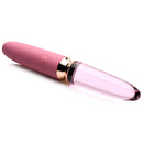 10X Rosé Dual Ended Smooth Silicone and Glass Vibrator with silky silicone and glass design.