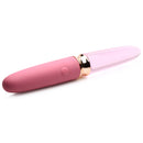 10X Rosé Dual Ended Smooth Silicone and Glass Vibrator with pink silicone and glass tip.