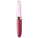 10X Rosé Dual Ended Smooth Silicone and Glass Vibrator with sleek glass and soft silicone textures.