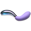 10X Pari Dual Ended Wavy Silicone and Glass Vibrator showcasing purple silicone and smooth glass design.