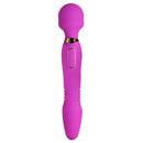 Ultra Thrust-Her Deluxe Thrusting and Vibrating Wand in bright pink with dual functionality for pleasure.