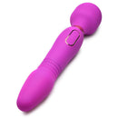 Ultra Thrust-Her Deluxe Thrusting and Vibrating Wand in vibrant pink color with a round head and thrusting tip.