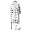 LoveBotz 19X Mini Handheld Milker Masturbator showcasing its clear design and compact features.